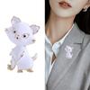 Blucome Милые броши с сидящим котом для женщин, белые, розовые животные, домашние животные, вечерние повседневные булавки, ювелирные изделия, модные подарки