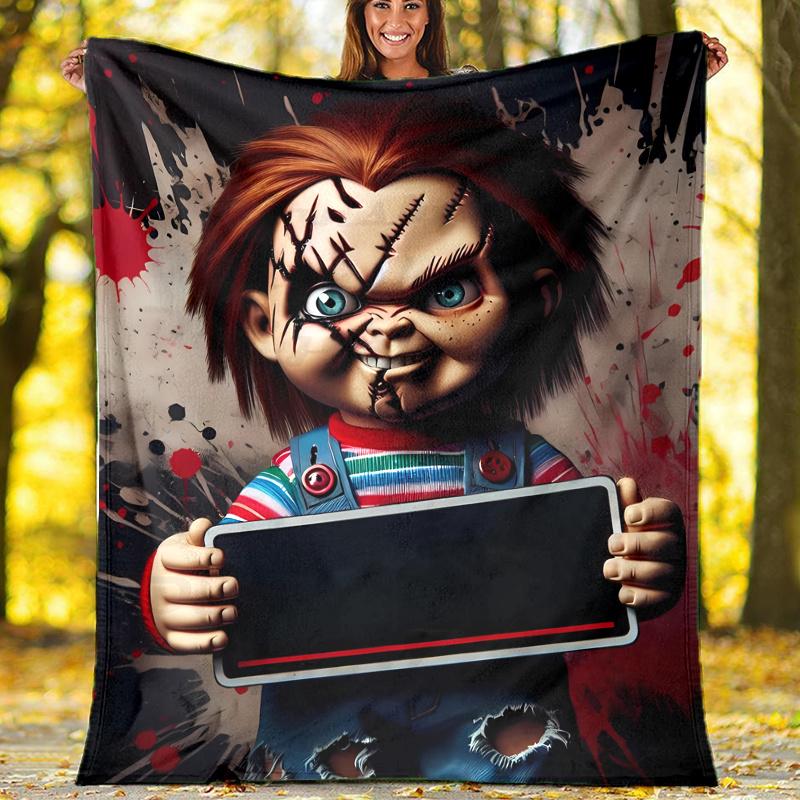 Chucky Theme Printed Blanket,Perfect for Couch, Bed, Travel & Outdoor Use | Machine Washable, Cozy & Durable.