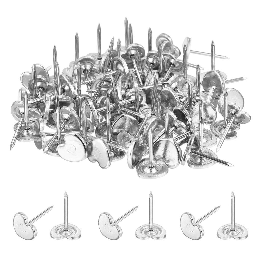 80Pcs Upholstery Tacks Metal Heart-shaped Thumb Tacks Upholstery Nails for Furniture Wall Decorative DIY Project Home Decor