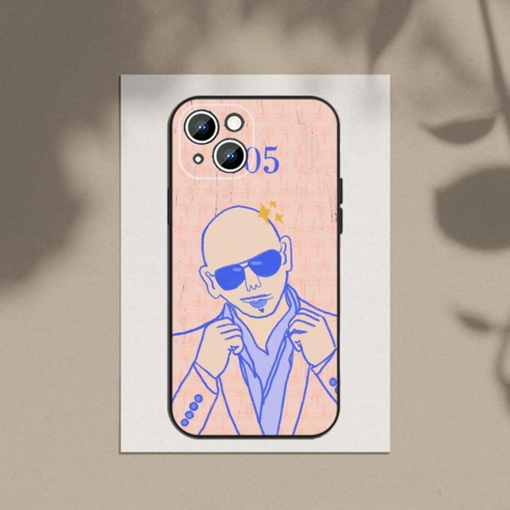 Чехол для телефона рэпера Mr W-Worldwides Pitbull для Apple iPhone 15,14,13,12,11,XS,XR,X,8,7,Pro,Max,Plus,mini Силиконовый Черный Чехол