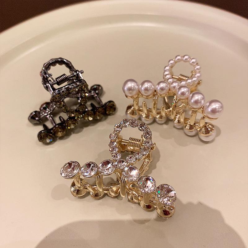 Сплав Стразы Маленький Зажим для Волос для Женщин Девочек Хвост Головной Убор Летний Элегантный Блестящий Захват для Волос Заколки Боковые Заколки