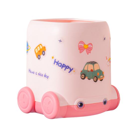 Desk Pen Holder Cartoon Vehicle Shape Pencil Holder Multi-functional Desktop Makeup Brush Organizer for Home School Office