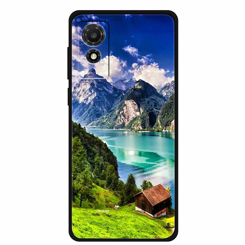 Чехол для TCL 501 2024 Мягкий чехол Силиконовая задняя крышка для TCL T433D Защитный корпус Coque для TCL 501 Чехол Мультяшное животное TCL501