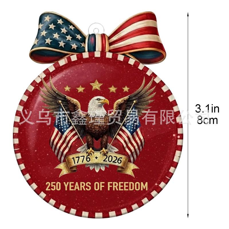 Acrylic Flat Ornament 250th Anniversary Pendant Christmas Tree Car Decor Modern Minimalist Hanging Decoration