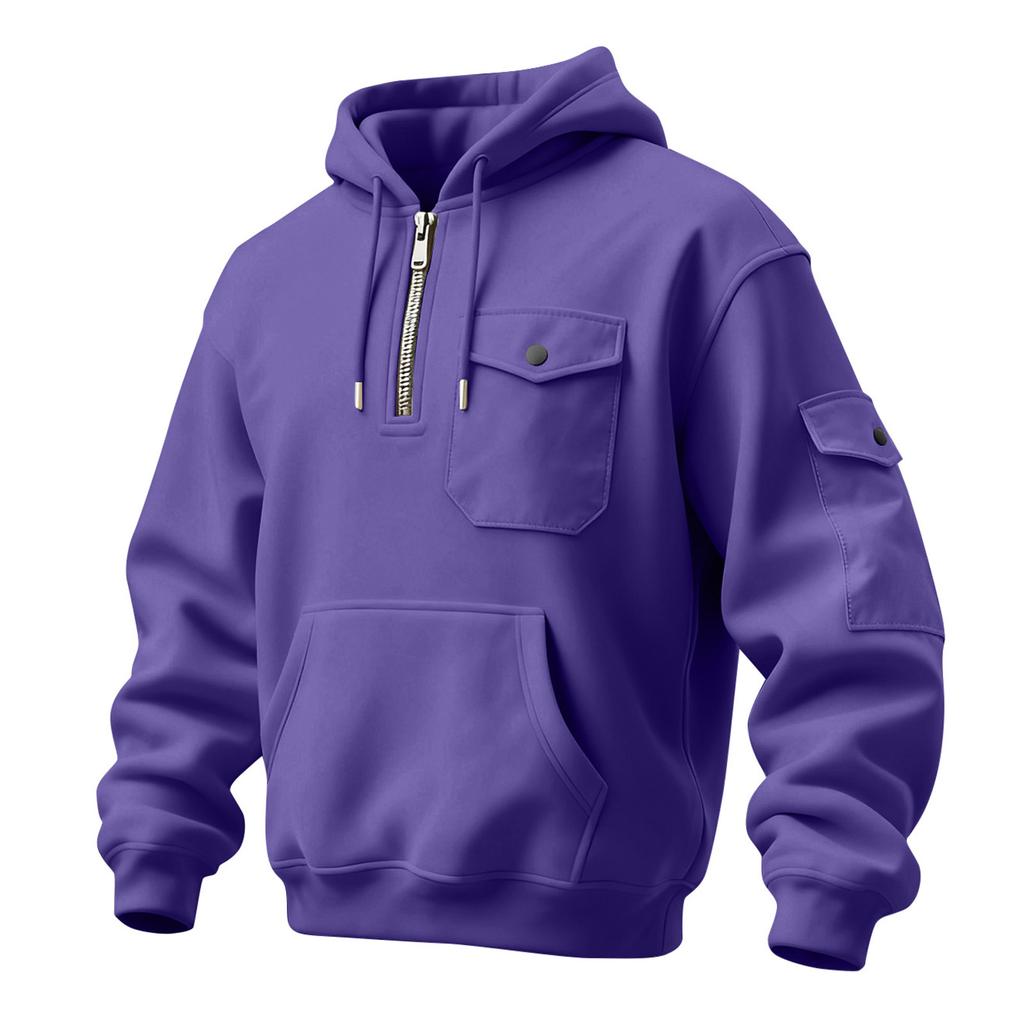Men's Solid Color Sweatshirt Hoodie Men's Sports Large Size Casual Sweatshirt