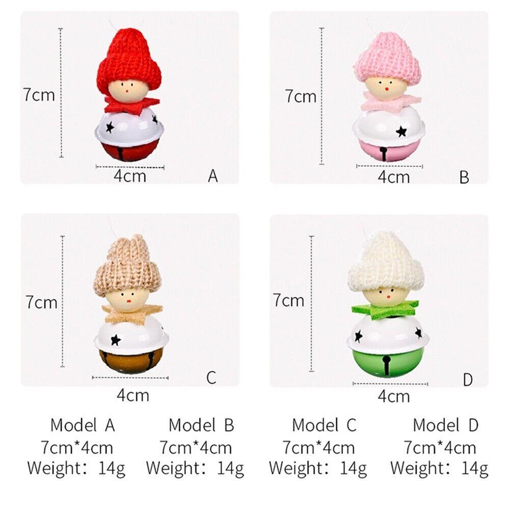 4 шт., милый фестиваль, мультяшная Рождественская кукла, колокольчик, подвесное украшение, Рождественский Новый год, фестиваль, вечеринка, елка, подвеска, украшения