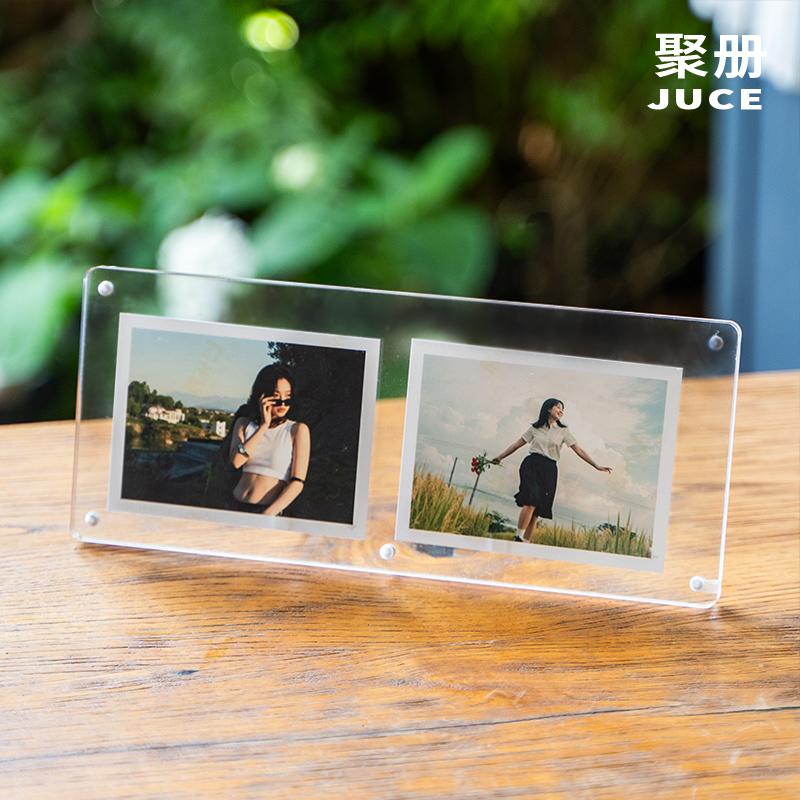 Магнитная прозрачная акриловая рамка-дисплей для фото Instax Polaroid, Мини-настольный держатель для K-pop и маленьких карточек 3 дюйма