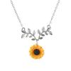 Fashion Delicate Sunflower Pendant Choker Necklaces for Women Imitation Pearls Jewelry Necklace Clothes Accessories