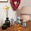 3pcs Japanese Monk Statue Praying Zen Sandstone Mini Baby Buddha Idol Figurine