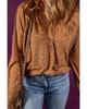 Azura Exchange Mustard Rib Knit Drop Shoulder Long Sleeve Henley Top