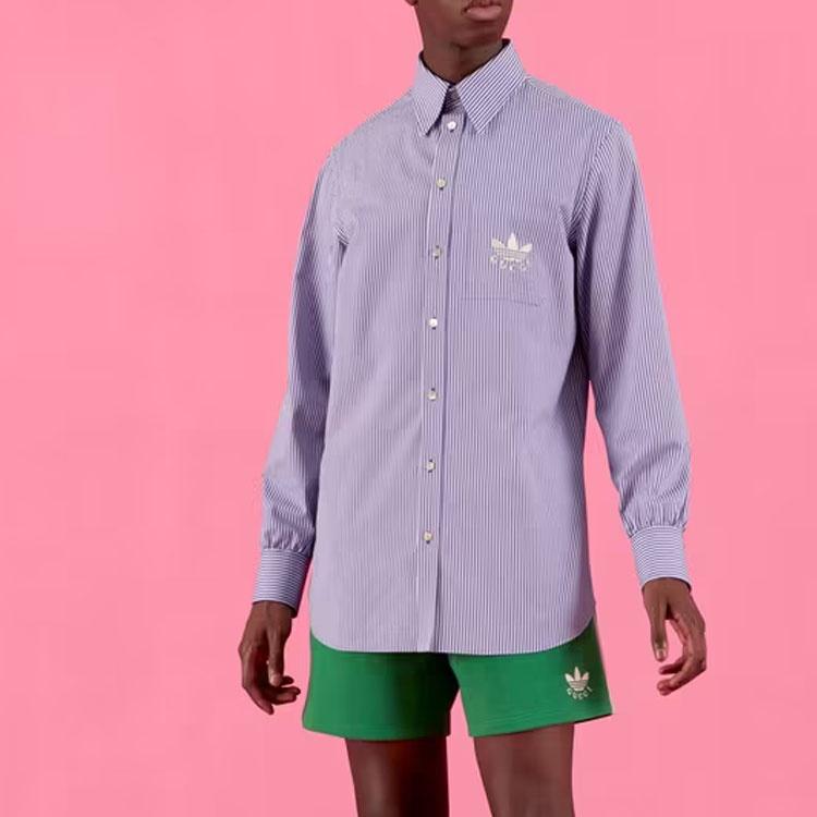GUCCI X Adidas Striped Cotton Shirt Unisex 691519-ZAJPR-4932