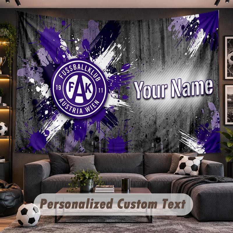 Austria Wien FC Personalized Tapestry Support Custom Name, Wall Art Home Decoration
