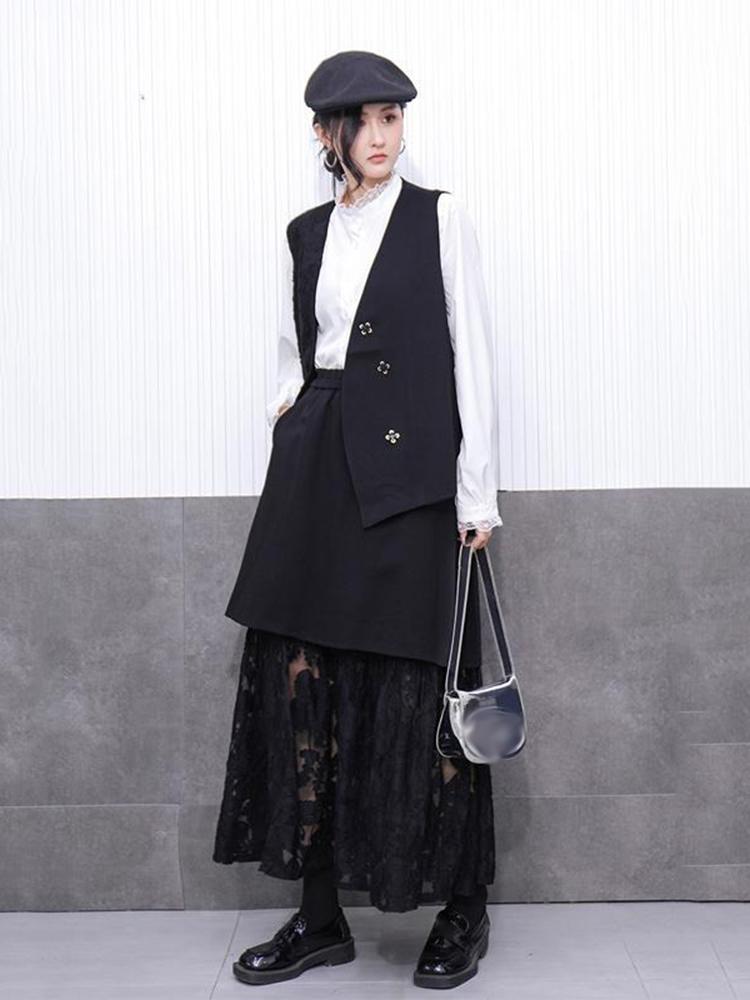 Xitao Комплект кружевного платья с карманами в стиле пэчворк GYX1519