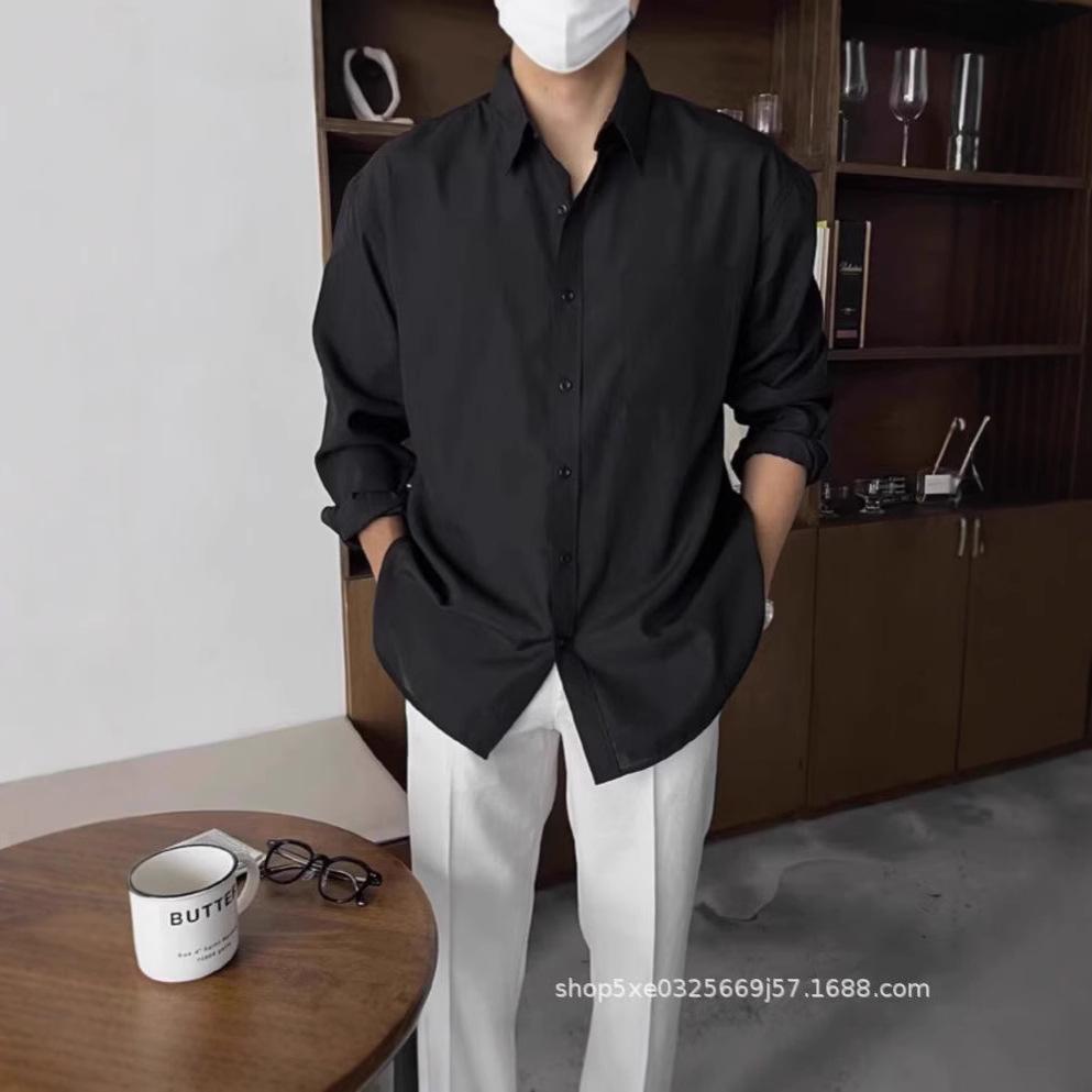 Мужская белая хлопково-льняная рубашка европейского стиля для защиты от солнца - Дышащая, свободного кроя, с длинными рукавами и карманом