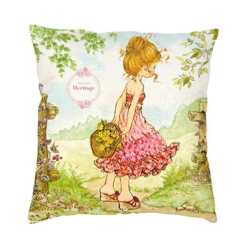 Sarah Kay Girl Cartoon Animation Cushion Cover 45x45 Decoration Printing Throw Pillow for Sofa Double Side