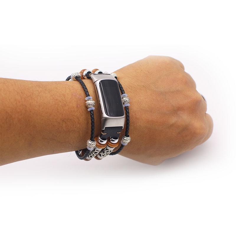 Модный дизайн, украшение, кожаный плетеный ремешок для часов, замена для Fitbit Charge 6/5