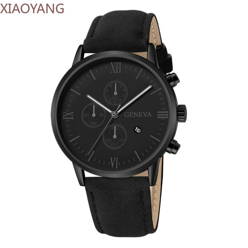 Novo Relógio casual Masculino De Quartzo Com Pulseira De Couro Mostrador