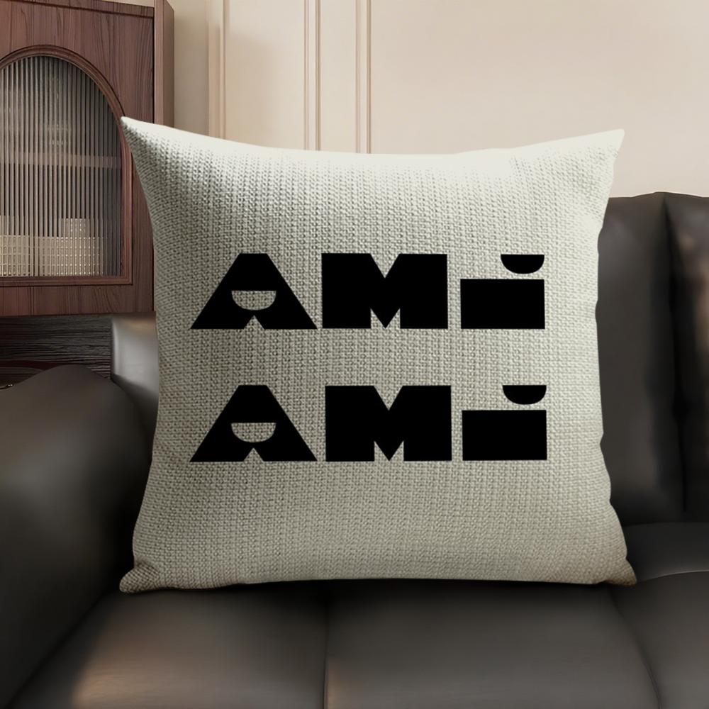 Fashion Luxury AAmi Cushion Cover Natural Linen Organic Fabric DoubleSided Printing Home Decor Breathable Environmentally