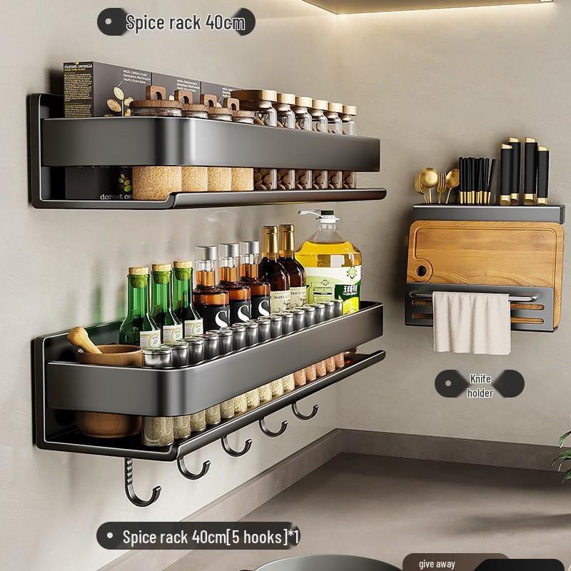 Настенная полка для специй Gao Wenhai без сверления - Кухонные полки для хранения