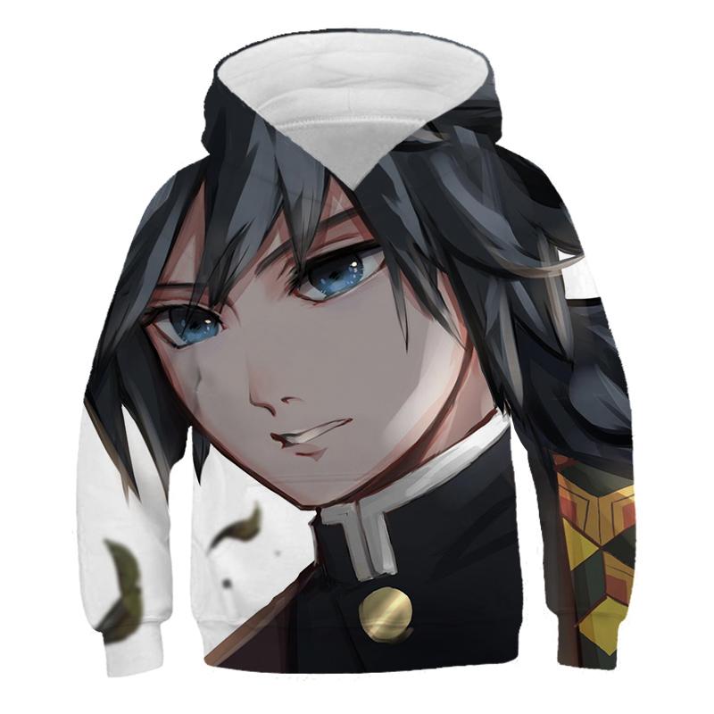 Толстовка с капюшоном «Убийца демонов» для мальчиков, детская одежда с капюшоном, детские топы с длинными рукавами, новая модная одежда из аниме-серии с героями мультфильмов