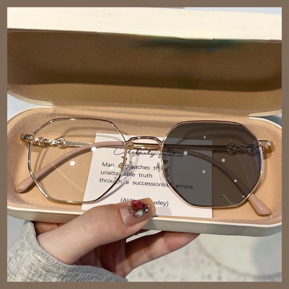 Фотохромные очки для женщин с защитой от синего света, УФ-фильтр UV400, Хамелеон, Сменные линзы, Очки