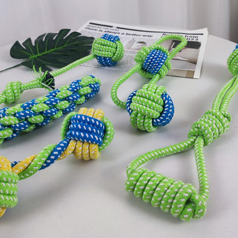 Игрушка для собак Nibble Pet Puppy Tooth Cleaning Knot Игрушки для дрессировки собак Прочные игрушки для собак Веревка для скрежета зубов Pet Cotton Rope
