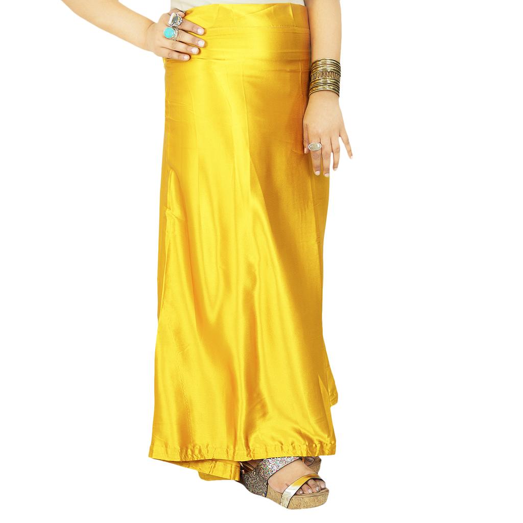 Индийская атласная шелковая юбка из Болливуда, твердая подкладка для сари