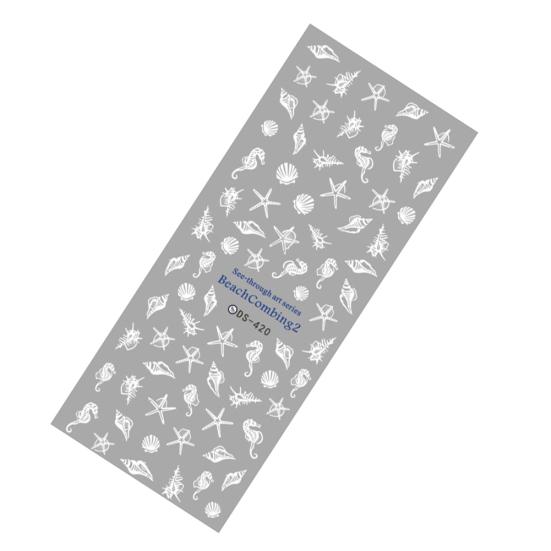 Водостойкая рыбья ракушка, морская звезда, наклейка для ногтей, полное покрытие, клейкий декор «сделай сам»,