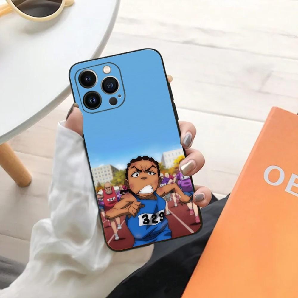 Cartoon The B-Boondocks Phone Case For iPhone 15,14,13,12,11,Plus,Pro Max,XS,X,XR,SE,Mini,8,7 Soft Silicone Black Cover