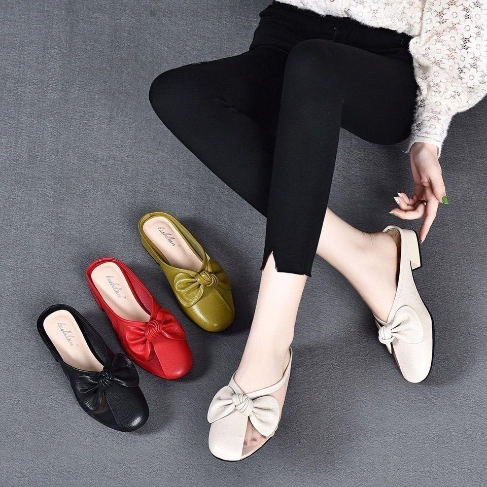 Low Heel Woman Slippers Soft With Bow Slides Mesh Shoes for Women Elegant and Fashionable Sandals On Promotion Easy Wears Shoe