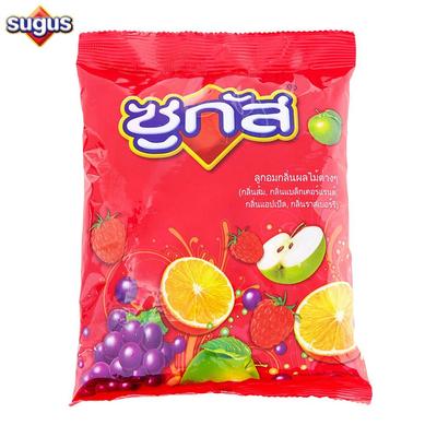 Sugus Chewy Candy Mix фруктовый вкус, апельсин, черная смородина, яблоко, малина, 250 г. - Сделано в Таиланде