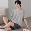 Pajamas Men's Summer Cotton Short Sleeve Shorts 1011 New Summer Thin Outer Wear Men's Large Size Loungewear Set