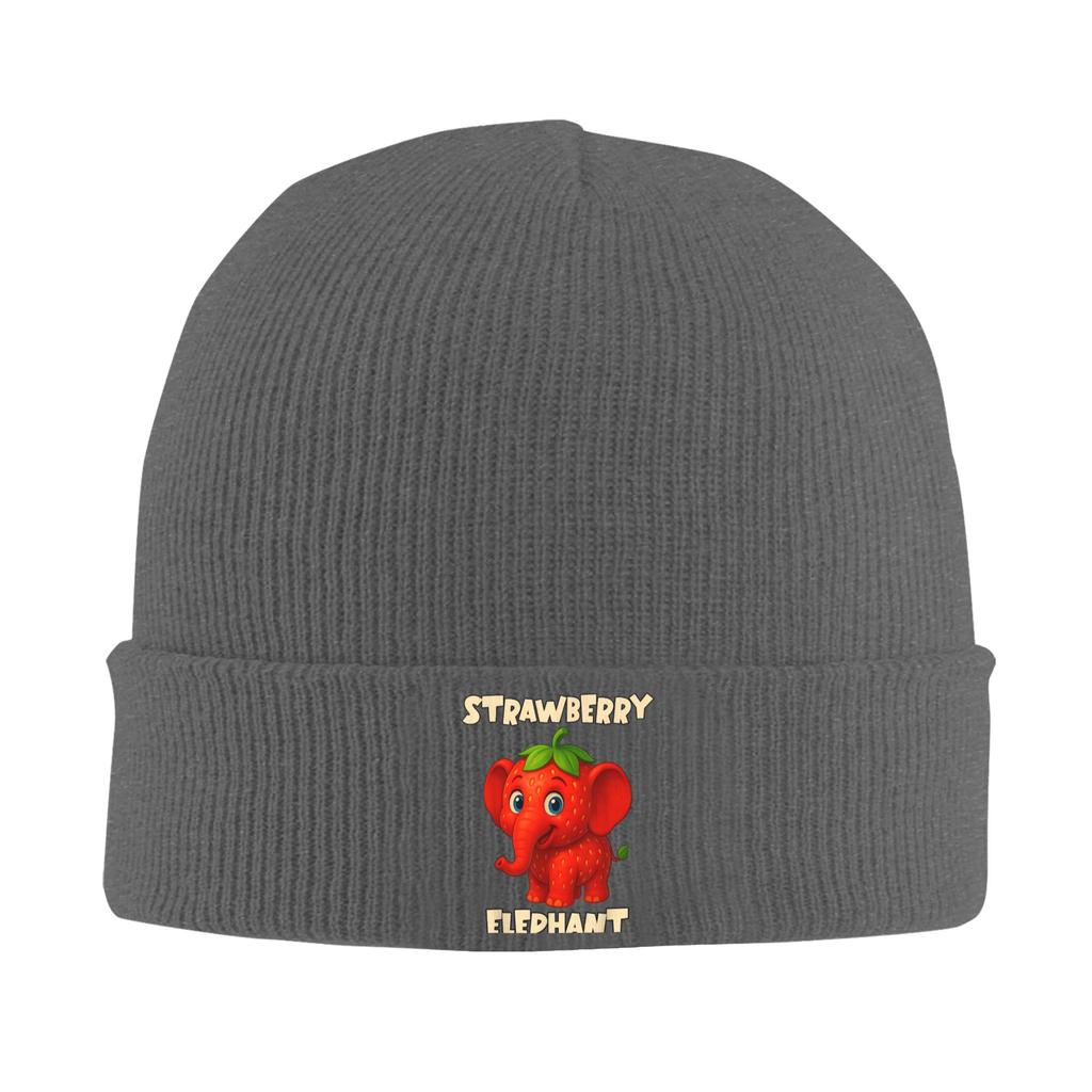 Italian Strawberry Elephant Meme Beanie Hats Bonnet Hats Unisex Adult Casual Hippie Knitted Hat Winter Design Warm Caps