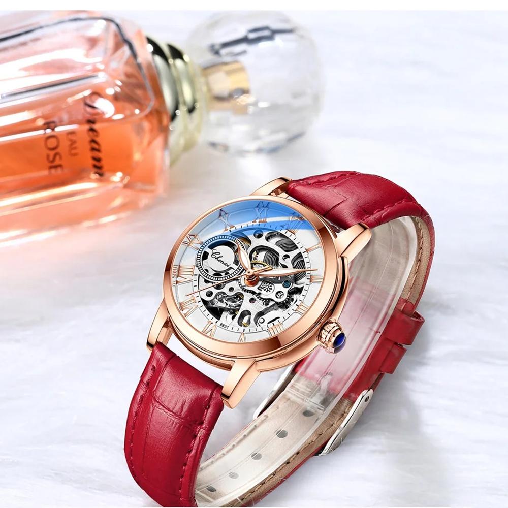 Chenxi Женские автоматические механические часы Топ Бренд Роскошные из нержавеющей стали Водонепроницаемые наручные часы