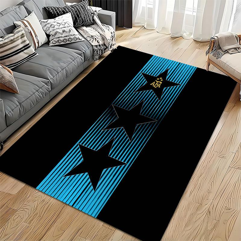 Blue Striped Stars Carpet suitable as a non-slip mat for the living room or bedroom sofa