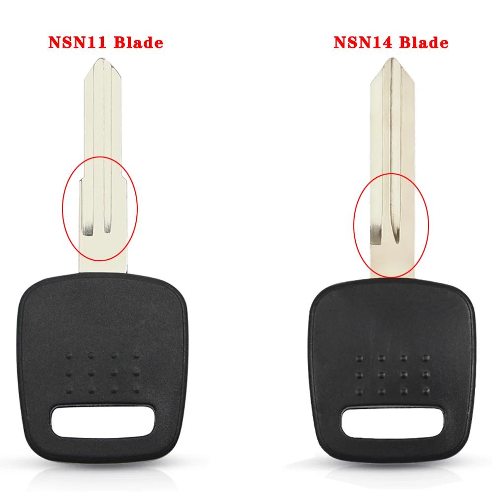 Fits for Nissan A33/A32 Transponder Key Shell Replacement Fobs Uncut Blank Blade Car Key Cover Case with NSN14/NSN11 Blade