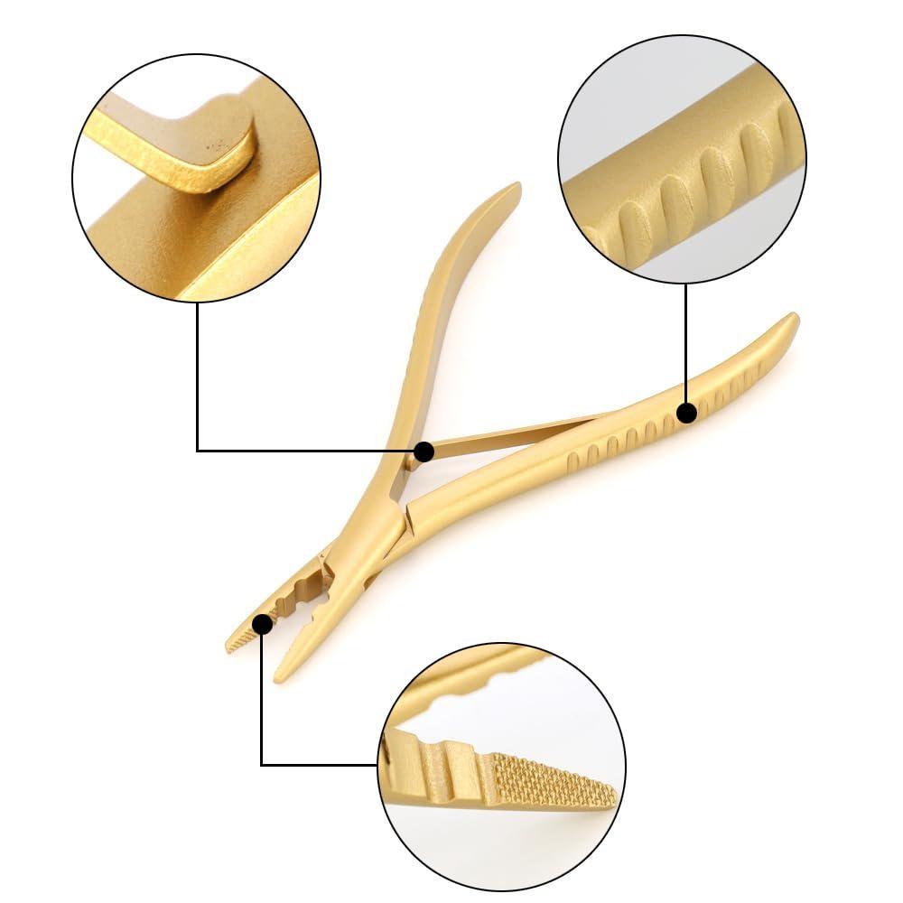 Инструмент для наращивания волос Щипцы для волос из нержавеющей стали с 2 отверстиями Инструмент для удаления бусин Инструмент для открывания уточных наращиваний волос Укладка волос Аксессуары для салонов красоты