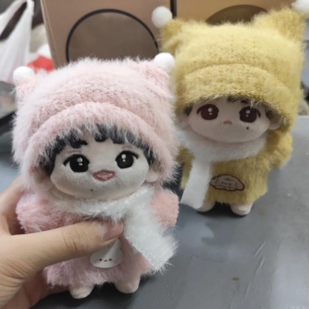 Шляпа Одежда для куклы Наряд Футболка Набор для переодевания куклы Одежда для хлопковой куклы 10 см Детский подарок