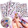 Наклейки для дизайна ногтей с бабочками, самоклеящиеся 3D красочные наклейки для ногтей