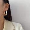 Большие геометрические U-образные трапециевидные серьги золотого цвета с гладкими каплями CCB для женщин, минимализм, гипербола, модные украшения для вечеринок