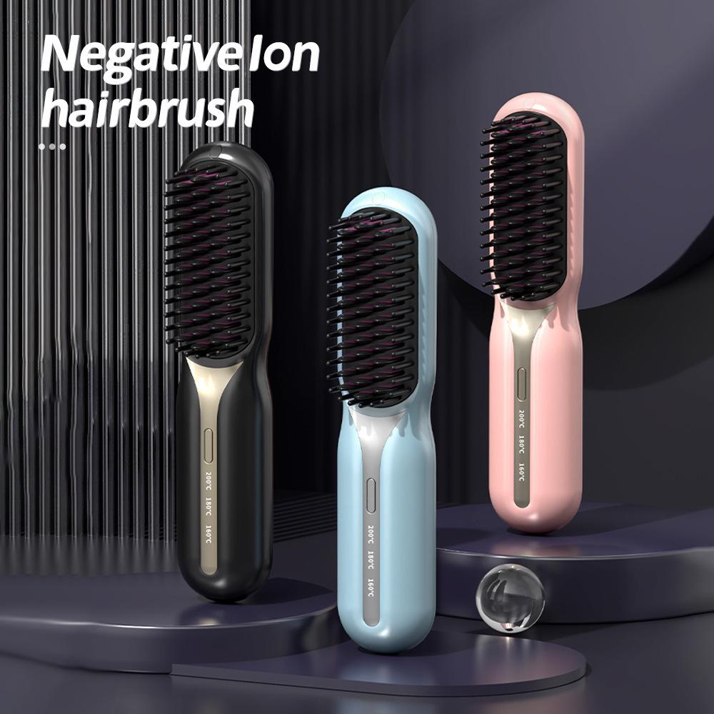 Rechargeable Straight Hair Comb, Negative Ion Hair Care, Smooth Hair Care, Portable Wireless Straight Hair Comb