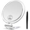 30x Magnifying Mirror, Magnifying Mirror With Stand And Tweezers, Handheld Mirror With 30x/1x Magnification, Compact Mirror For Traveling, 30x Makeup