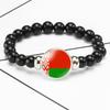 287 Countries National Flag Snap Button Elastic Band Beads Country Flag Independence Day Bead Jewelry Beaded Bracelet