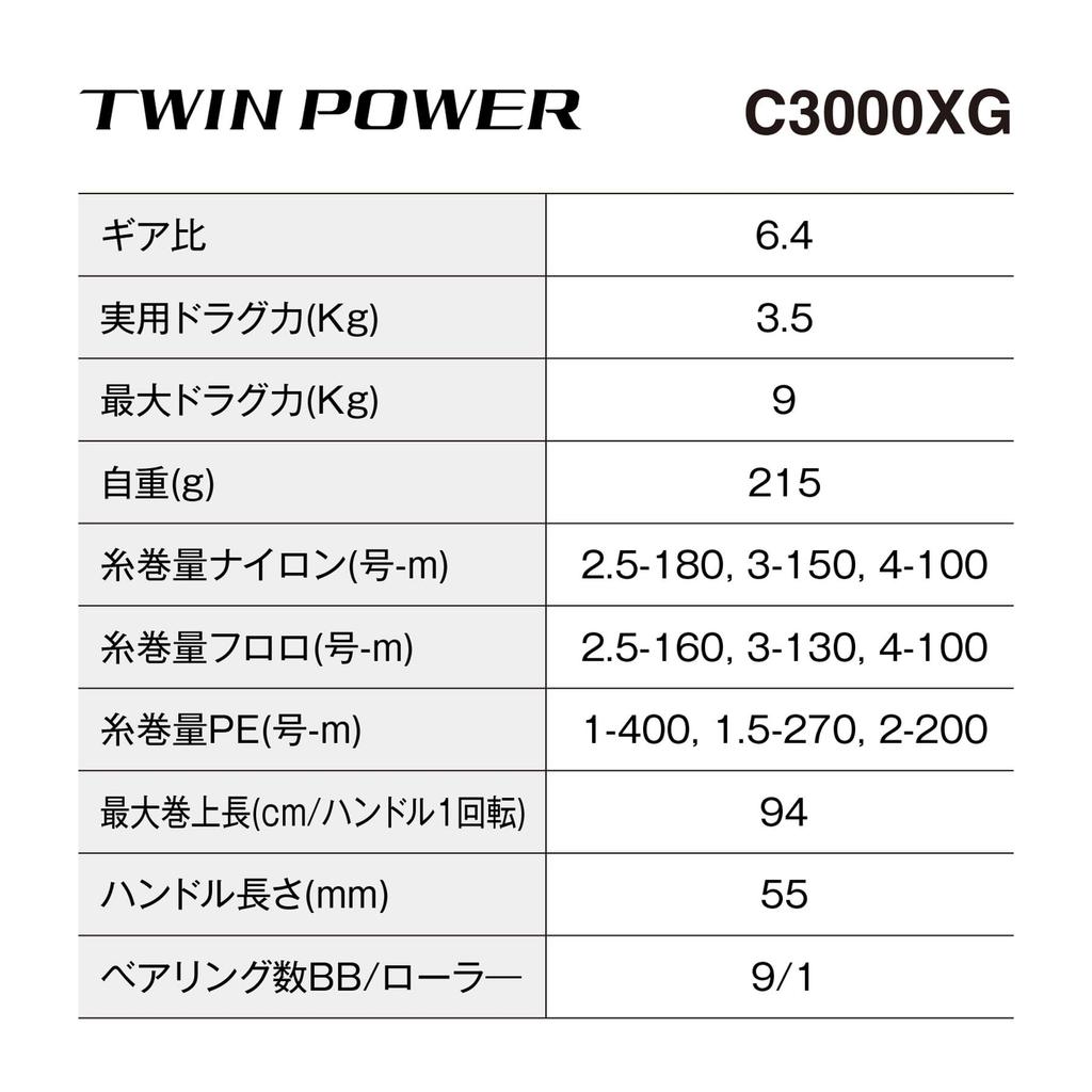SHIMANO Спиннинговая катушка 24 Twin Power C3000XG