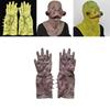 Латексная маска монстра зеленой рыбы с перчатками для мероприятий в домах с привидениями и Хэллоуина