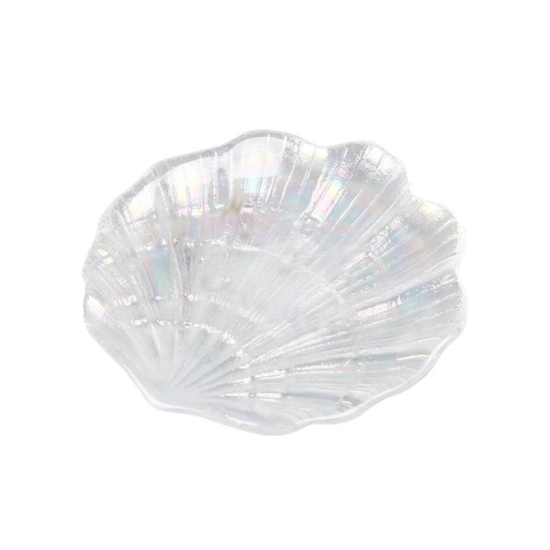 Прозрачный стеклянный поднос Декоративные подносы для хранения ювелирных изделий Кружка для кофе Фрукты Десерт Торт Тарелки Декор для рабочего стола Украшение стола