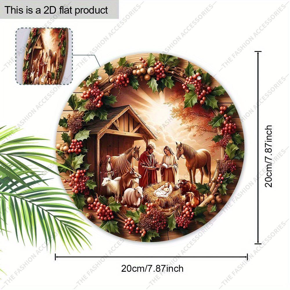 Подвеска «Святая ночь», украшение для стен или дверей дома, плоская деревянная 2D, рождественское украшение, подарки для друзей и семьи