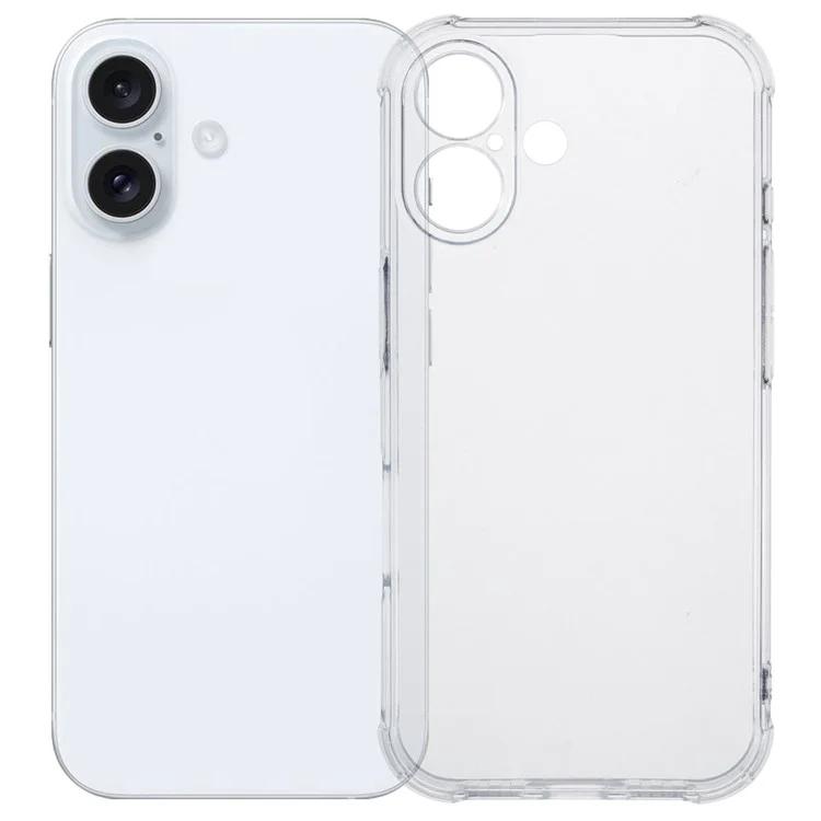 For iPhone 16 Case HD Clear Shockproof TPU Phone Cover (Precise Rear Lens Cutout)