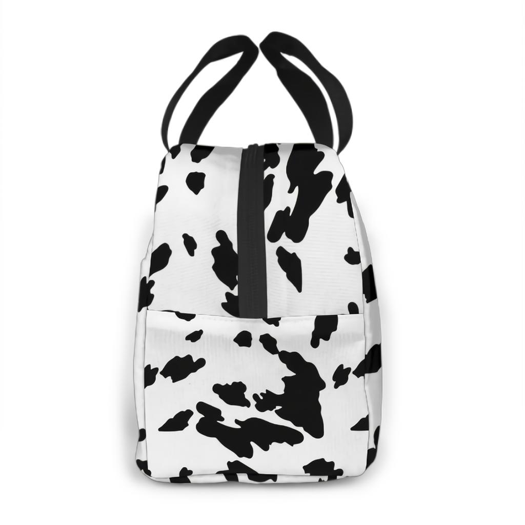 Изолированная сумка для обеда с узором из коровьей кожи, контейнеры для ланча для женщин и мужчин, магазины, офис, школа, пикник