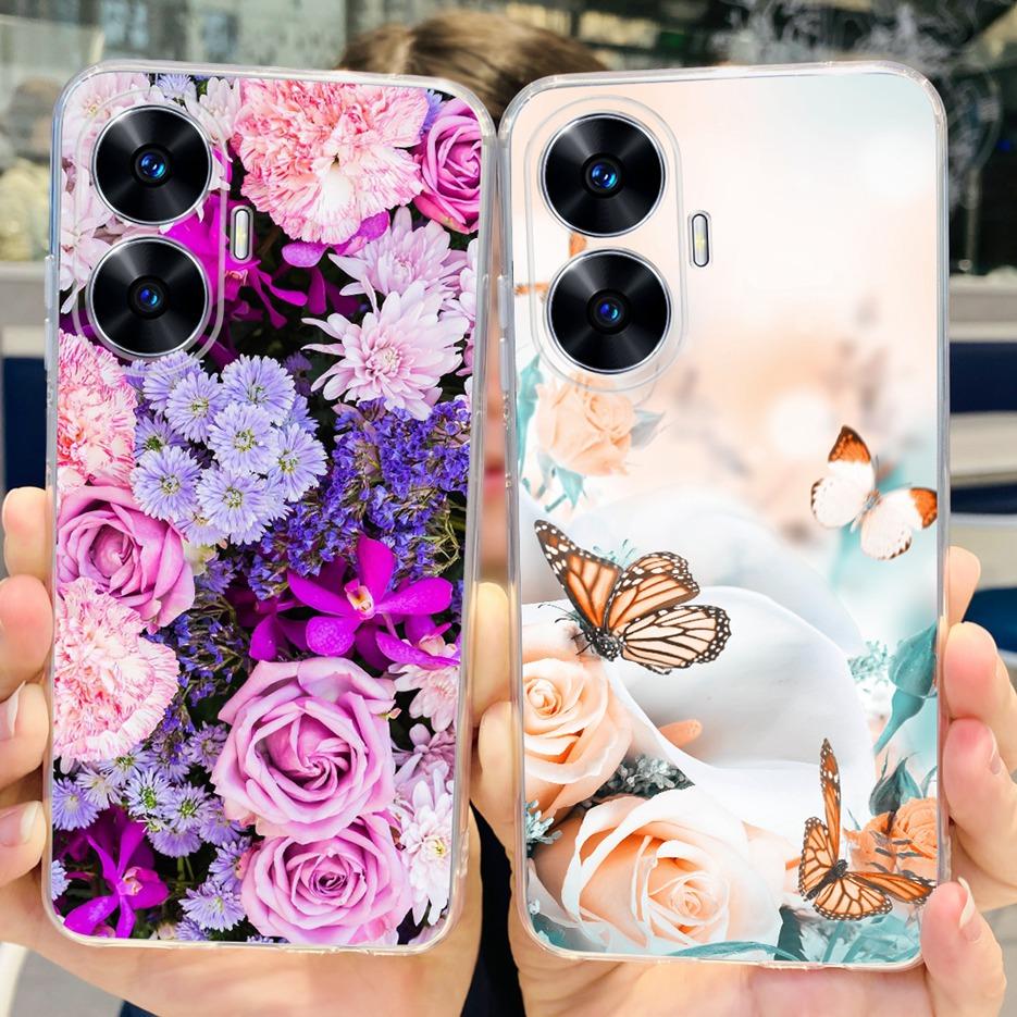 For Realme C55 4G Case RMX3710 Colorful Painted Cover Soft Slim Fundas Phone Case For Realme C55 C55 RealmeC55 Back Cover Bumper